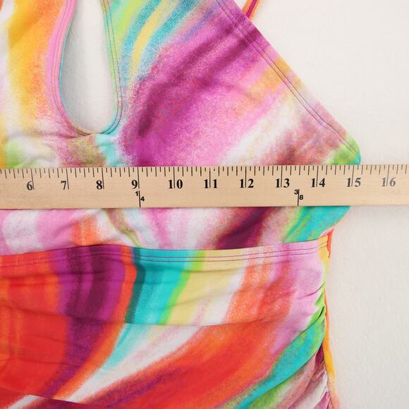 Bleu Rod Beattie Splash Out Tankini Top High Neck Keyhole Multicolor Size 8 NWT - Picture 4 of 11